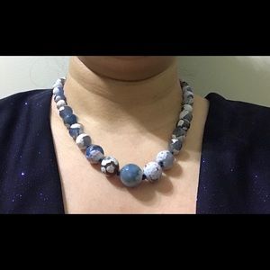 Pale blue stone necklace